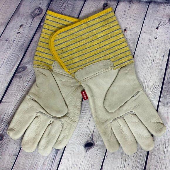 Cowhide Leather Gloves Grain Fitter 5 Inch Cuff BDG 40-1-2510 White Size Large L - Picture 2 of 6